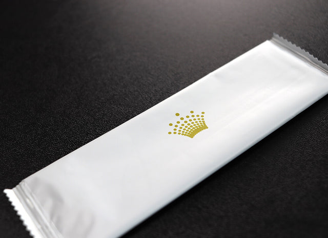 White wrapper printed for a hotel and casino