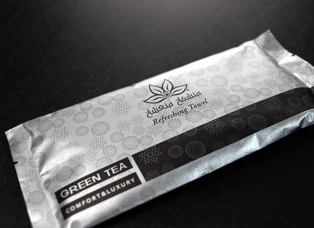 Custom-printed refresher towel wrapper