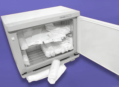Xceed Towels towel warmer with door open